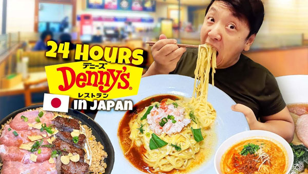 Denny’s Foods I’ve NEVER Tried Before! 24 Hours Eating ONLY at Denny’s in Tokyo Japan